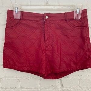 Forever 21 Red Faux Leather Shorts